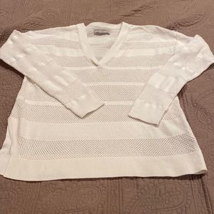 All Saints White V-Neck Sweater